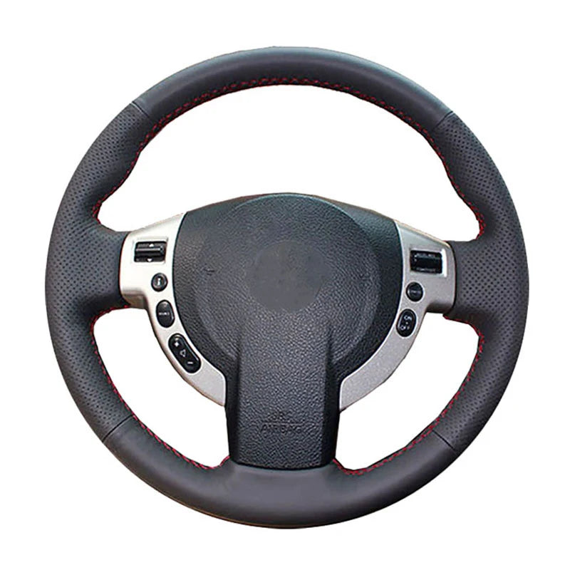 Custom Steering Wheel Cover For Nissan Qashqai J10 X-TRAIL T31 NV200 Rogue 2008-2012 Leather Braid For Steering Wheel DIY Sewing