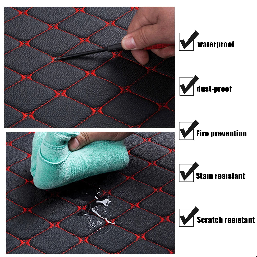 4pcs Car Floor Mats Universal Waterproof  Front Rear Full Set Auto Rugs Leather Car Carpet  Accessories Interior