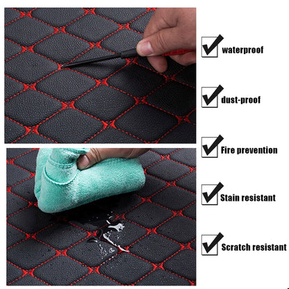 4pcs Car Floor Mats Universal Waterproof  Front Rear Full Set Auto Rugs Leather Car Carpet  Accessories Interior