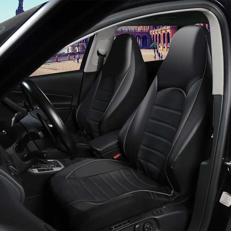 Faux Leather Car Seat Cover Full Set Airbags Compatible and Split Bench Universal Auto Covers Style Car Seat Cover Auto Interior