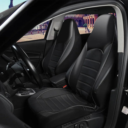 Faux Leather Car Seat Cover Full Set Airbags Compatible and Split Bench Universal Auto Covers Style Car Seat Cover Auto Interior