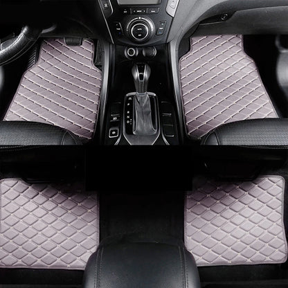 4pcs Car Floor Mats Universal Waterproof  Front Rear Full Set Auto Rugs Leather Car Carpet  Accessories Interior