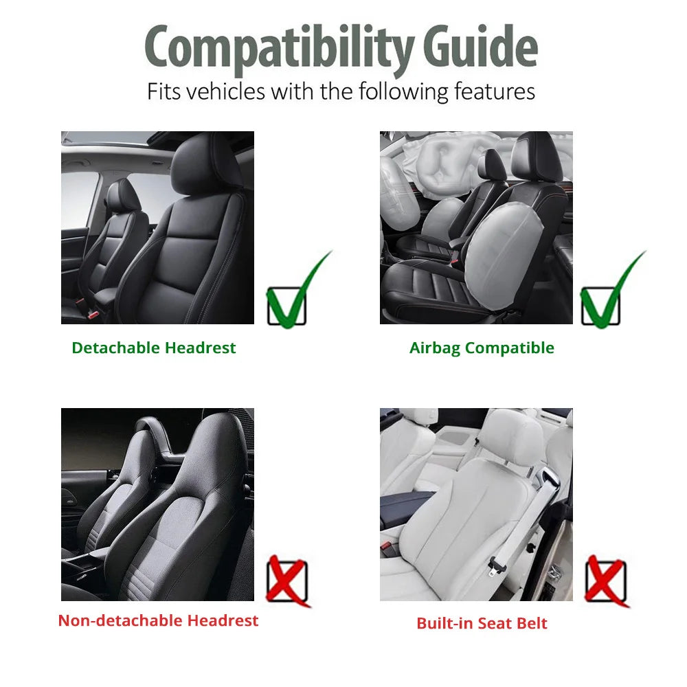 2Pieces Front Car Seat Cover Universal Auto Seat Protector