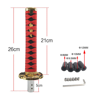 Universal JDM Samurai Sword Shift Knob 200mm / 260mm Samurai knife shift knob with adapter