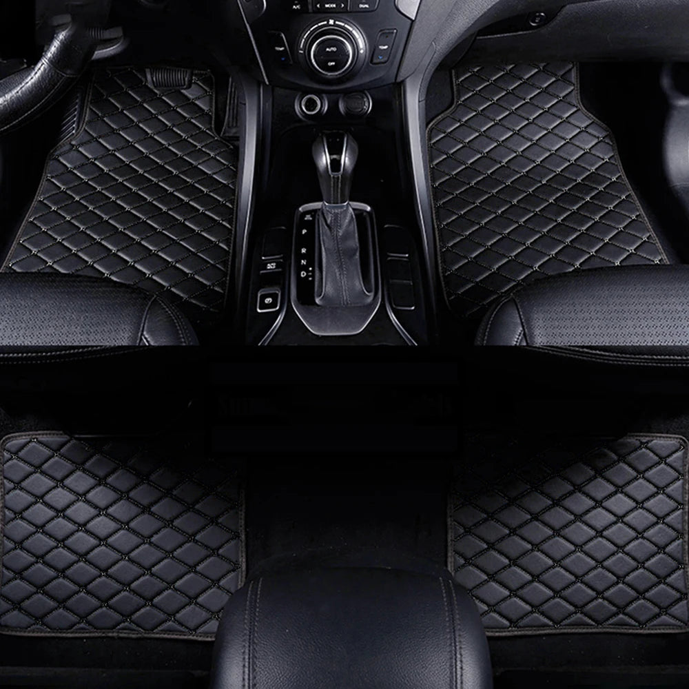 4pcs Car Floor Mats Universal Waterproof  Front Rear Full Set Auto Rugs Leather Car Carpet  Accessories Interior