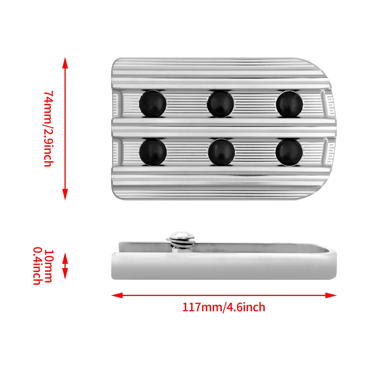 Motorcycle CNC Large Brake Pedal Pad Cover Black/Chrome Footpegs Footrest Pedal For Harley Softail Touring Dyna Road King Glide