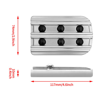 Motorcycle CNC Large Brake Pedal Pad Cover Black/Chrome Footpegs Footrest Pedal For Harley Softail Touring Dyna Road King Glide
