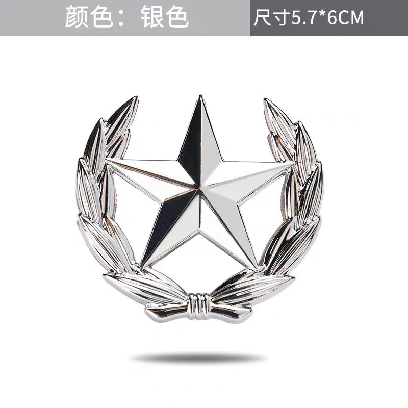 Five-pointed Star Car Sticker Logo Emblem Badge Car Sticker For Universal Motorcycle Decorative Accessories Car Styling
