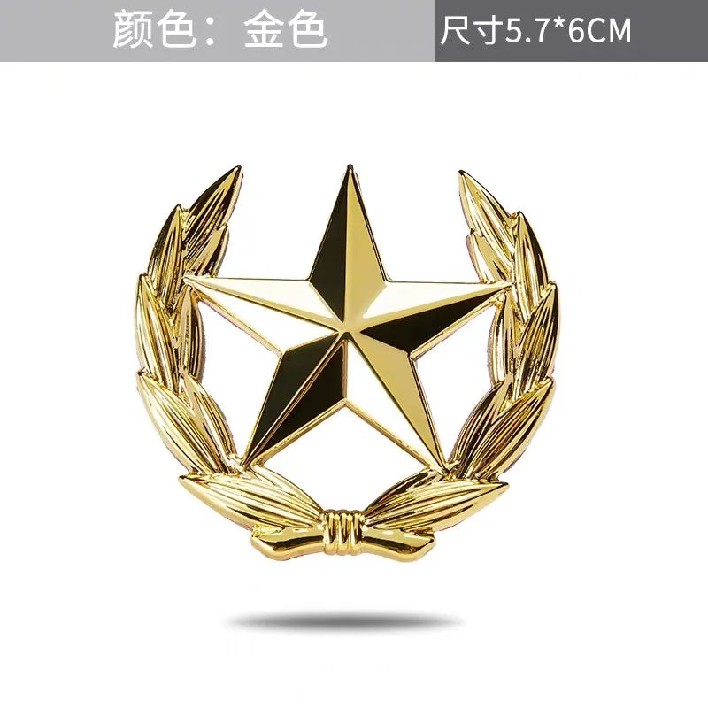 Five-pointed Star Car Sticker Logo Emblem Badge Car Sticker For Universal Motorcycle Decorative Accessories Car Styling