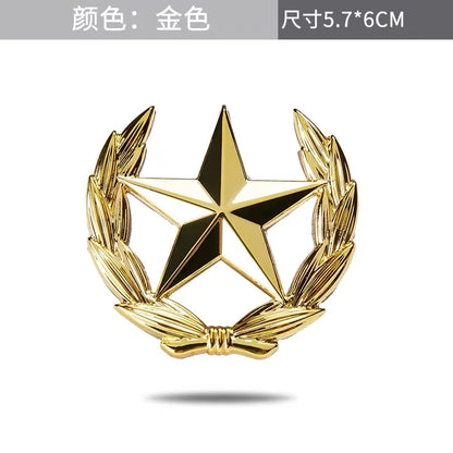 Five-pointed Star Car Sticker Logo Emblem Badge Car Sticker For Universal Motorcycle Decorative Accessories Car Styling
