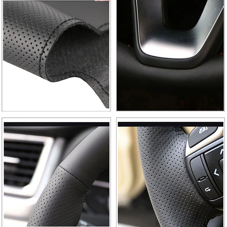 Custom Steering Wheel Cover For Nissan Qashqai J10 X-TRAIL T31 NV200 Rogue 2008-2012 Leather Braid For Steering Wheel DIY Sewing