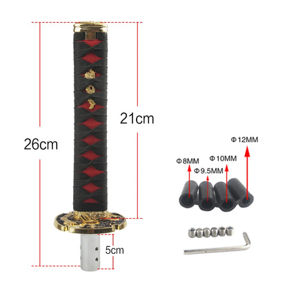 Universal JDM Samurai Sword Shift Knob 200mm / 260mm Samurai knife shift knob with adapter