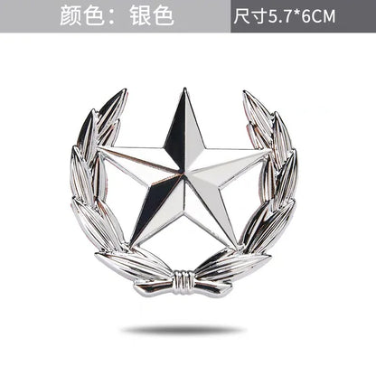 Five-pointed Star Car Sticker Logo Emblem Badge Car Sticker For Universal Motorcycle Decorative Accessories Car Styling