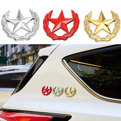 Five-pointed Star Car Sticker Logo Emblem Badge Car Sticker For Universal Motorcycle Decorative Accessories Car Styling