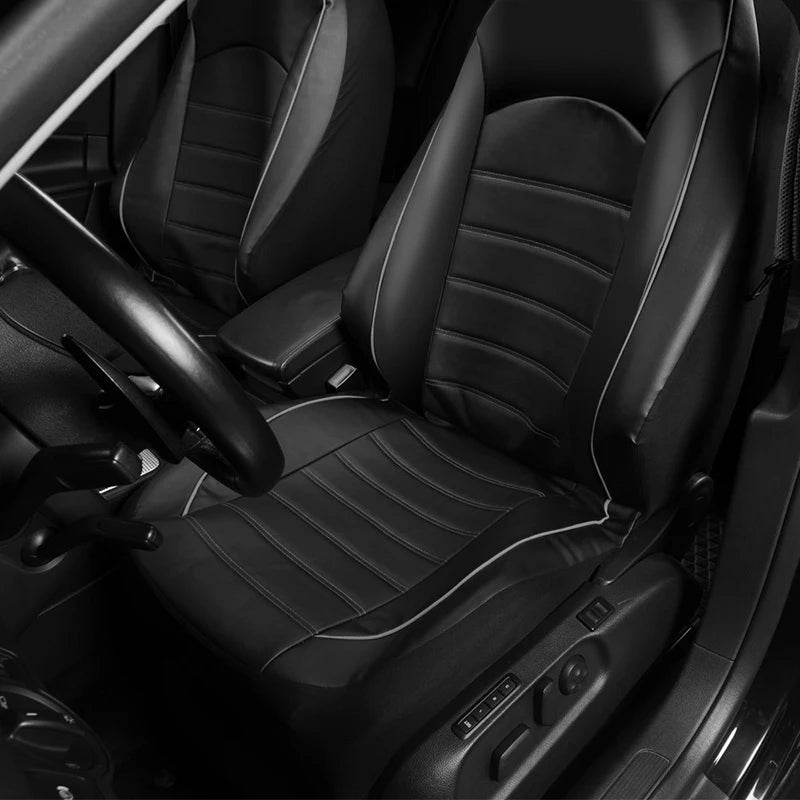 Faux Leather Car Seat Cover Full Set Airbags Compatible and Split Bench Universal Auto Covers Style Car Seat Cover Auto Interior