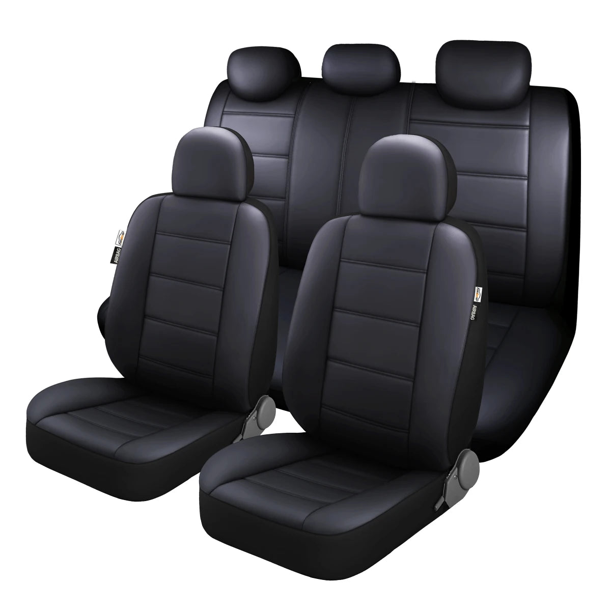 Lux Artificial PU Leather Car Seat Cover Universal Size Full Set Airbag Compatible Fit Most Cars