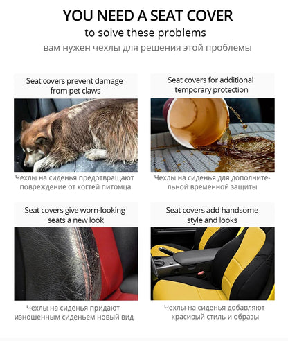 2Pieces Front Car Seat Cover Universal Auto Seat Protector