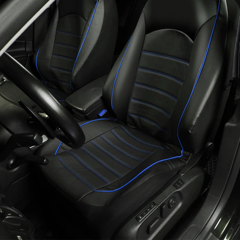 Faux Leather Car Seat Cover Full Set Airbags Compatible and Split Bench Universal Auto Covers Style Car Seat Cover Auto Interior