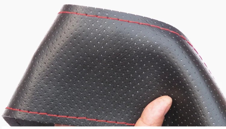 Truck Steering Wheel Cover Genuine Leather 42/45/47/50CM DIY Braid Car Steering Wheel Cover Bus Non-slip Steering-Wheel Cover