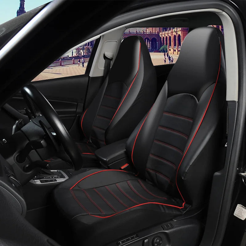 Faux Leather Car Seat Cover Full Set Airbags Compatible and Split Bench Universal Auto Covers Style Car Seat Cover Auto Interior
