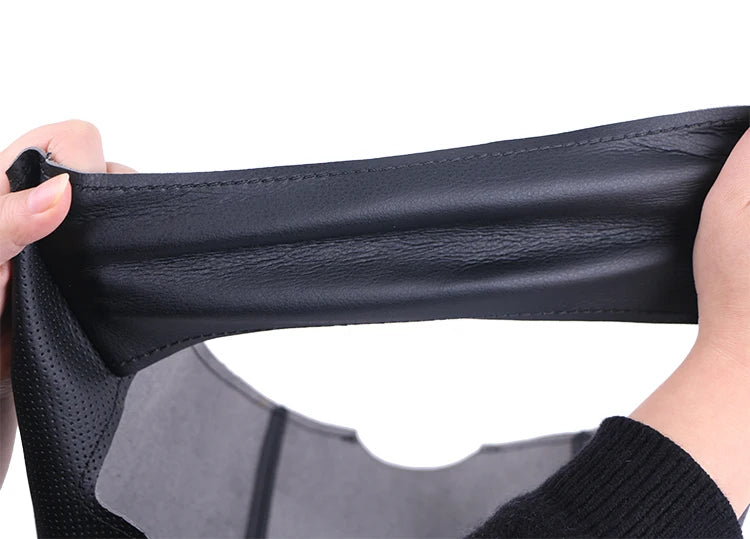 Custom Steering Wheel Cover For Nissan Qashqai J10 X-TRAIL T31 NV200 Rogue 2008-2012 Leather Braid For Steering Wheel DIY Sewing