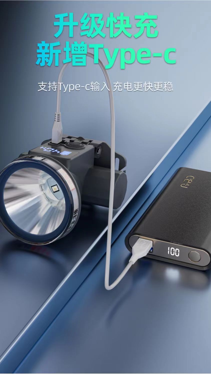 Lanterna LED Recarregável à Prova d'Água - Uso Externo