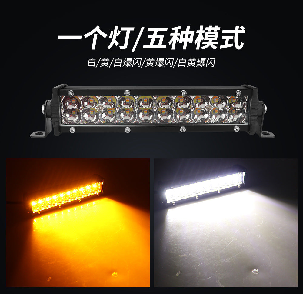 High-Brightness Led Work Spotlight, 20-Lamp Work Light, Double-Row Strip Light, Off-Road Vehicle Car Modified License Plate Light