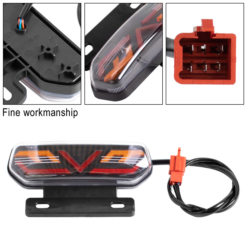Lanterna Traseira LED para Moto Elétrica - 3 em 1 com Suporte 12V