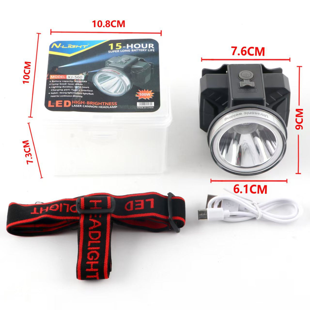 Lanterna LED Recarregável à Prova d'Água - Uso Externo