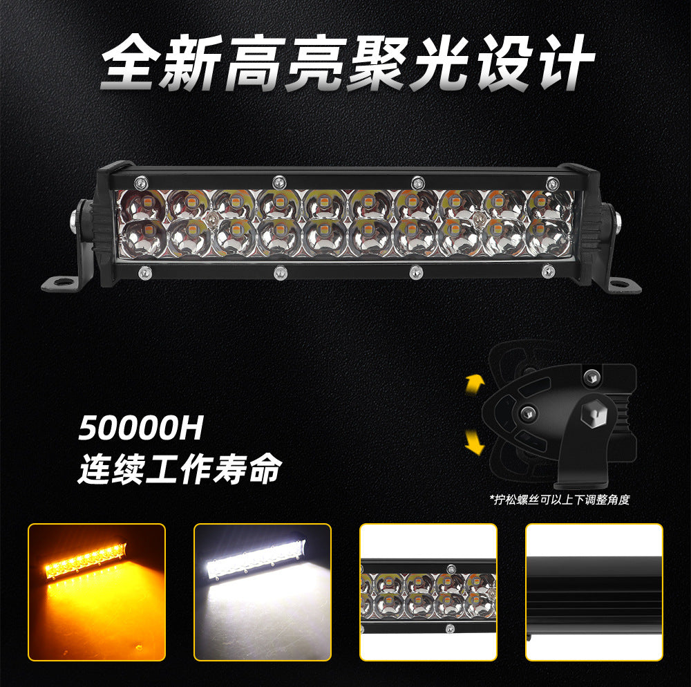 High-Brightness Led Work Spotlight, 20-Lamp Work Light, Double-Row Strip Light, Off-Road Vehicle Car Modified License Plate Light