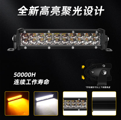 High-Brightness Led Work Spotlight, 20-Lamp Work Light, Double-Row Strip Light, Off-Road Vehicle Car Modified License Plate Light