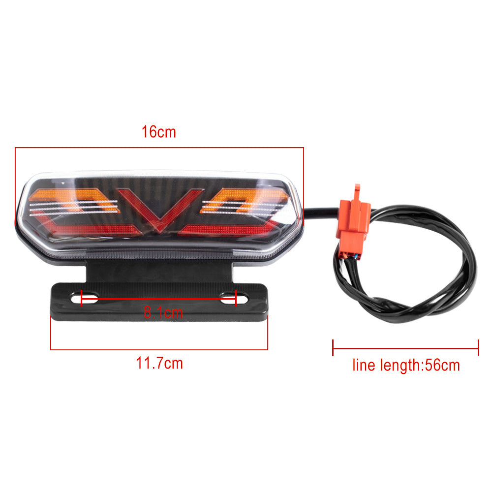 Lanterna Traseira LED para Moto Elétrica - 3 em 1 com Suporte 12V