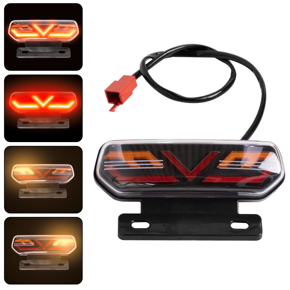 Lanterna Traseira LED para Moto Elétrica - 3 em 1 com Suporte 12V