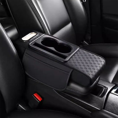 Car Center Console Height Increasing Armrest Cushion Leather Pad Cup Holder Box PU Universal Armrest Tissue with Multifunct Z1K4