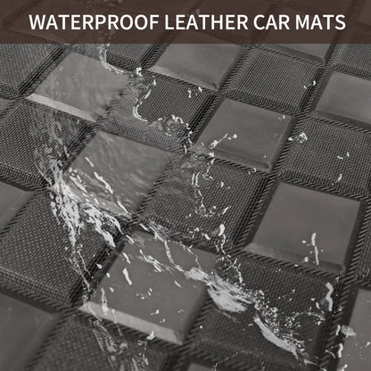 5 Pcs Universal Car Floor Mats Full Set Leather Front & Rear Seat Floor Liners All Weather Non-Slip Carpet Protector