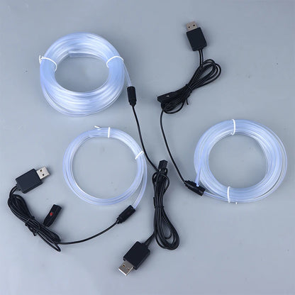 RGB Car Interior LED Light Strip Ambient Neon Invisible Light USB Fiber Optic Atmosphere Lamp Support Control Colorful