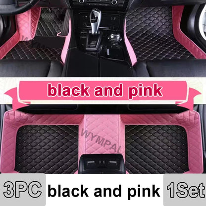 Car Mats Floor For Peugeot 5008 P87 2017~2023 7seat Luxury Leather Mat Car Floor Mats Universal Waterproof Cocho Car Accessories