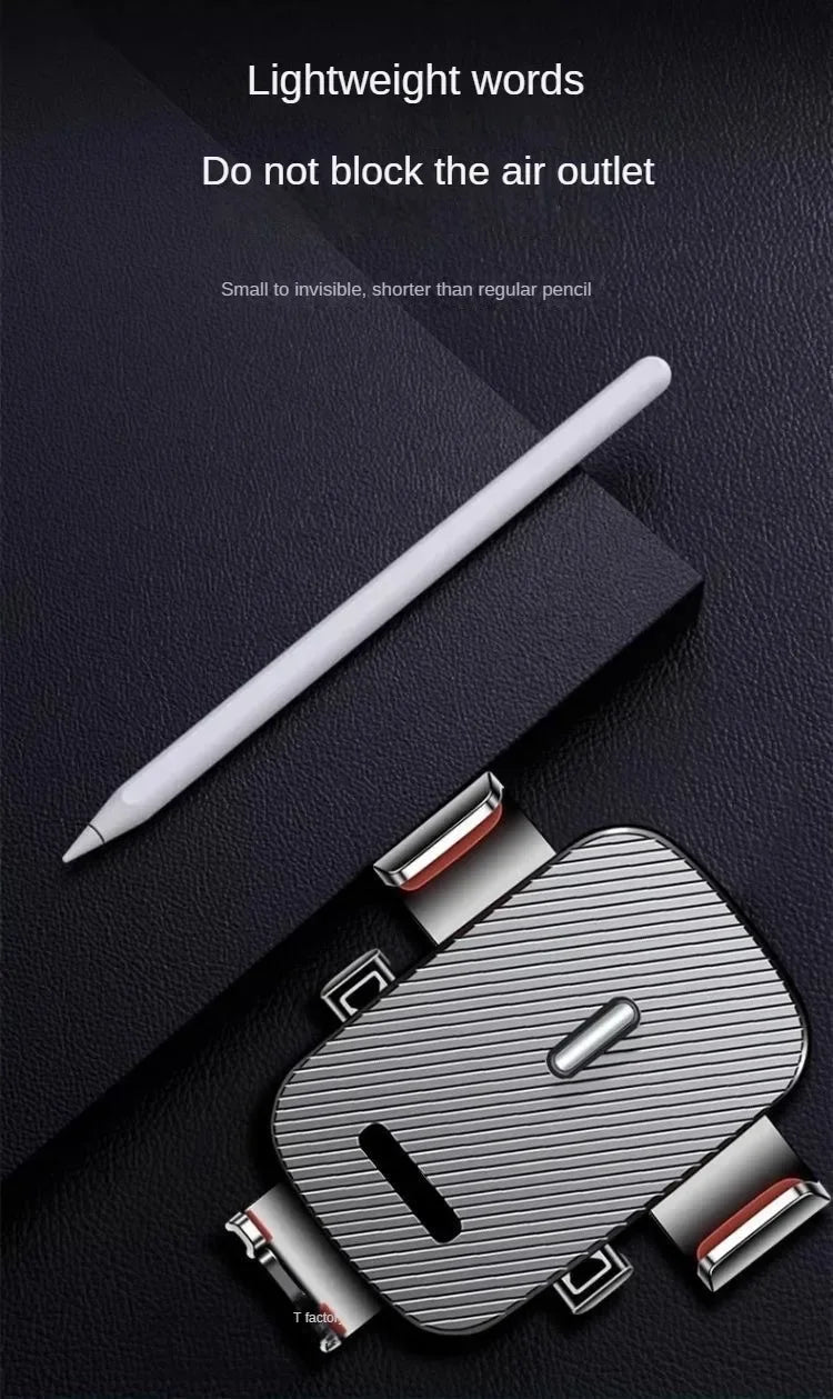 Car Phone Holder New Universal Phone Holder with Hook Clip, Automatic Locking Without Blocking Air Outlet, Car Ventilation
