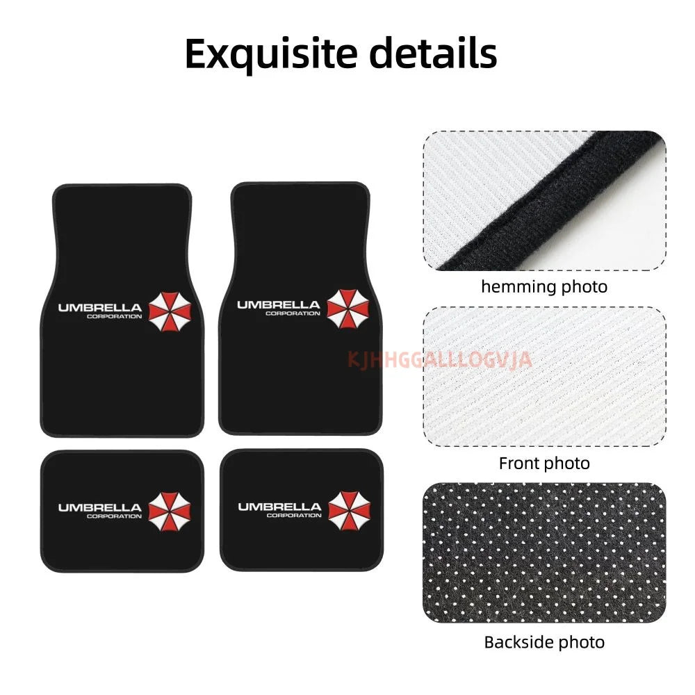 Kawaii Umbrella 4PCS Crystal Velvet Car Floor Mats Set of Four Anti Fouling Car Mats Carpet Anti Slip Car Floor Mats