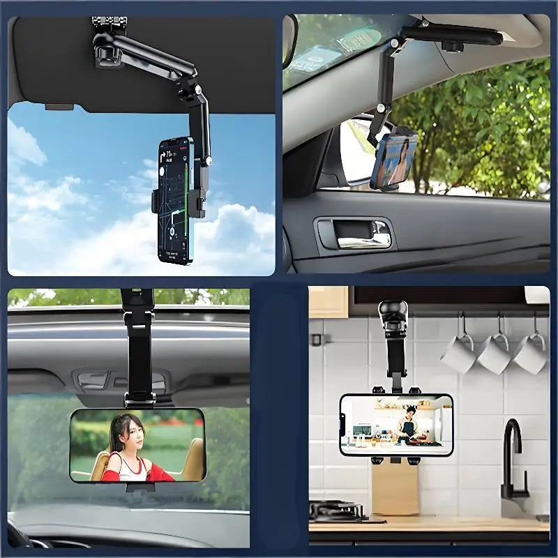 [New] Car Phone Holder, Sun Visor Universal Car Holder, Direct-view Car Multi-functional Phone Holder