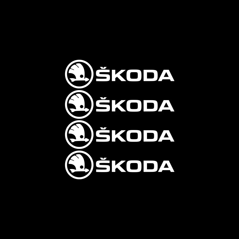 4PCS Car Emblem Exterior Sticker Decal Decoration For Skoda Octavia Rapid Fabia Superb Kodiaq Scala Karoq Kamiq VRS Yeti S VII