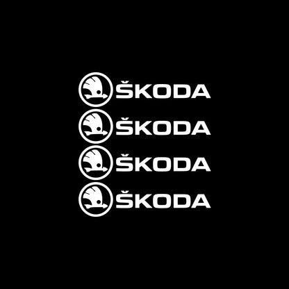 4PCS Car Emblem Exterior Sticker Decal Decoration For Skoda Octavia Rapid Fabia Superb Kodiaq Scala Karoq Kamiq VRS Yeti S VII