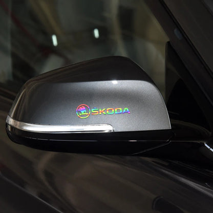 4PCS Car Emblem Exterior Sticker Decal Decoration For Skoda Octavia Rapid Fabia Superb Kodiaq Scala Karoq Kamiq VRS Yeti S VII