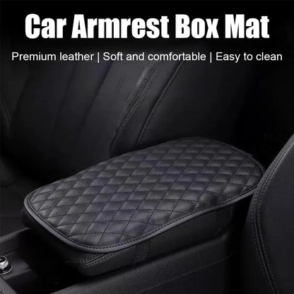 Universal Car Armrest Pad, Center Console Armrest Cover Cushion, PU Leather interior Protective Mat for Most Vehicles Auto Acces