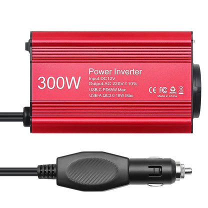 300W 150W Car Inverter Converter DC12V to AC 220V Voltage Transfer Converter Charging Adapter EU Socket Fast Charging PD65W USB