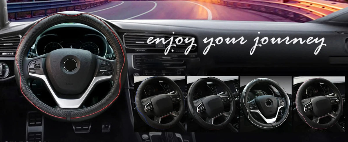 Car Steering Wheel Cover, Anti-Slip, Safety, Soft, Breathable, Heavy Duty, Thick, Full Surround, Sports Style universal use 38cm