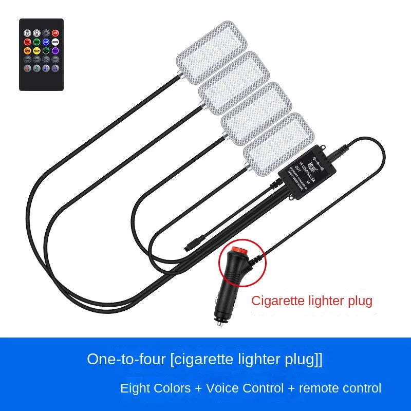 New Neon LED Car Interior Ambient Foot Strip Light Kit Accessories Backlight Remote App Music Control Auto RGB Decorative Lamps