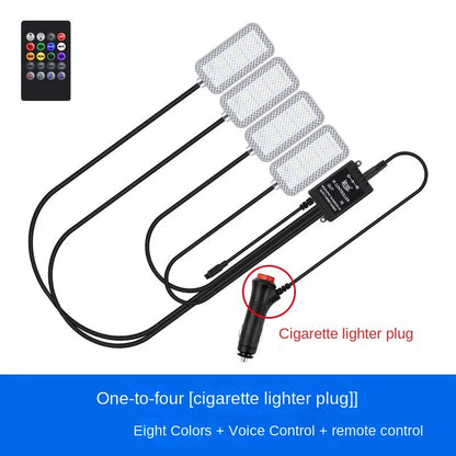 New Neon LED Car Interior Ambient Foot Strip Light Kit Accessories Backlight Remote App Music Control Auto RGB Decorative Lamps