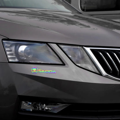 4PCS Car Emblem Exterior Sticker Decal Decoration For Skoda Octavia Rapid Fabia Superb Kodiaq Scala Karoq Kamiq VRS Yeti S VII