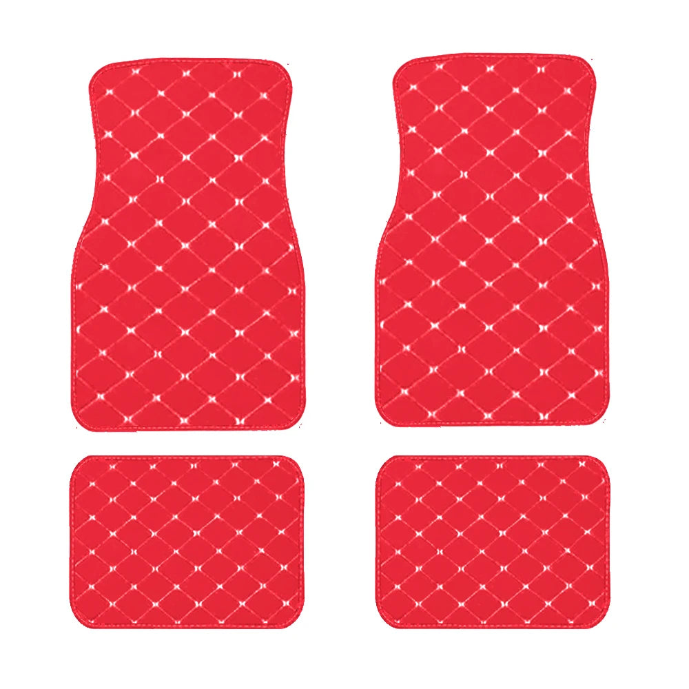4pcs Car Floor Mats Universal Waterproof  Front Rear Full Set Auto Rugs Leather Car Carpet  Accessories Interior